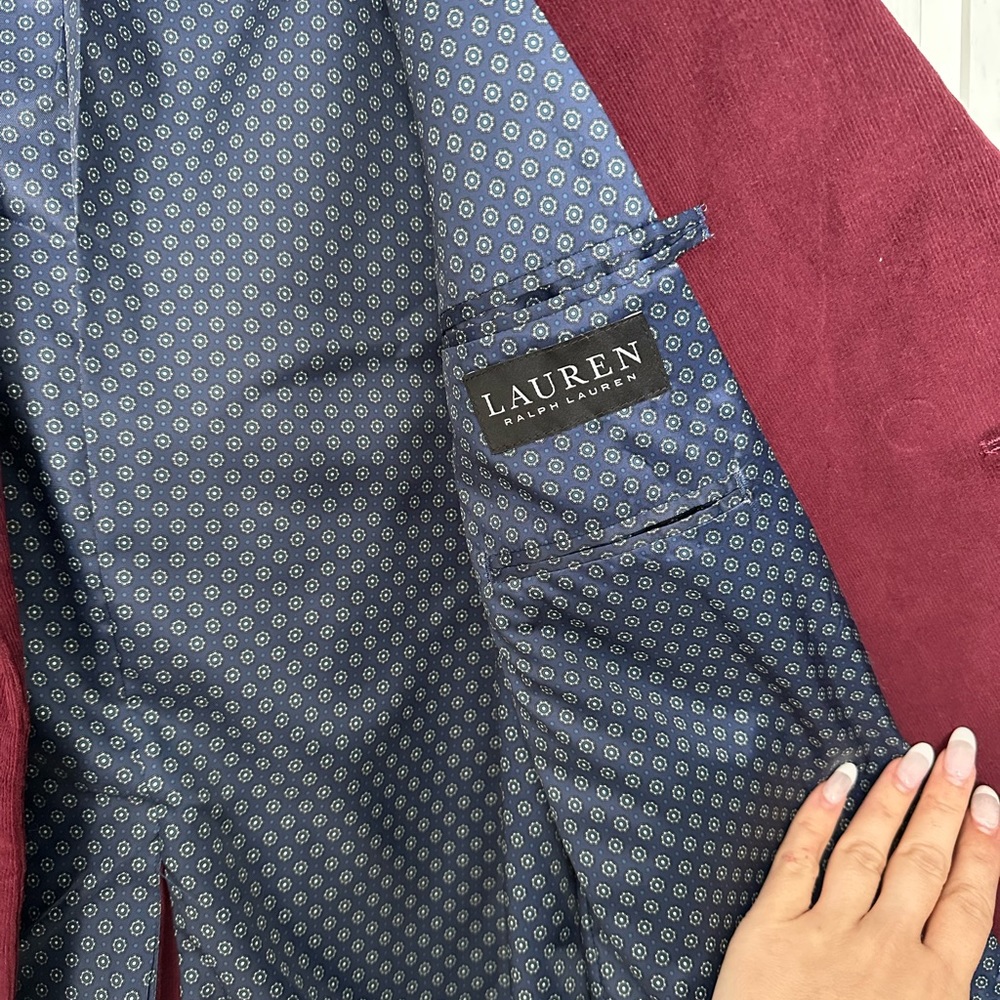 Lauren by Ralph Lauren corduroy maroon gently used suit coat